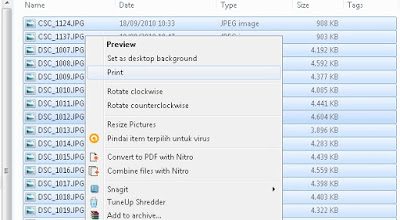 Cara mencetak banyak file gambar sekaligus via windows explorer