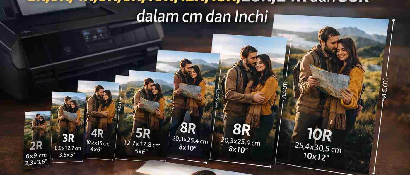 Photo printing size and size variations in cm and inches